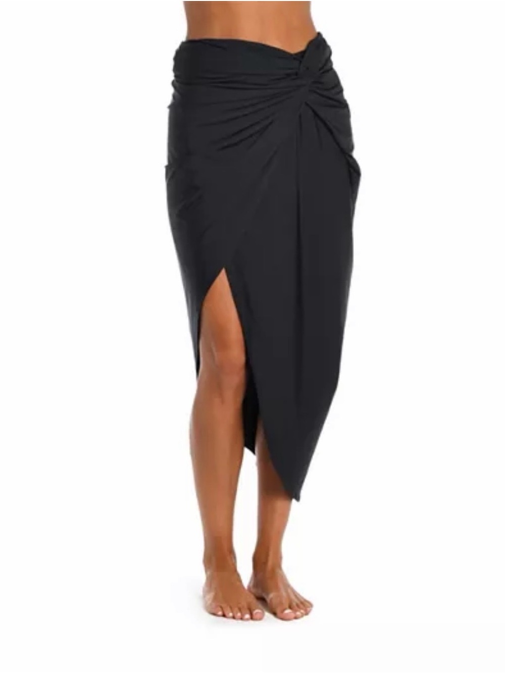 NWOT Sunshine 79 Faux Wrap Twist Swim Cover Up Sarong/Pareo Sz Large (Black)